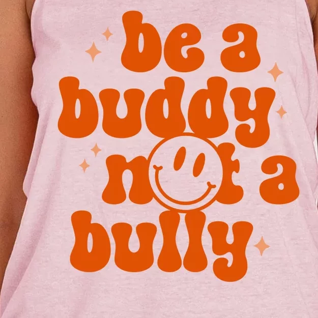 Be A Buddy Not A Bully Anti Bullying Unity Day Women's Knotted Racerback Tank