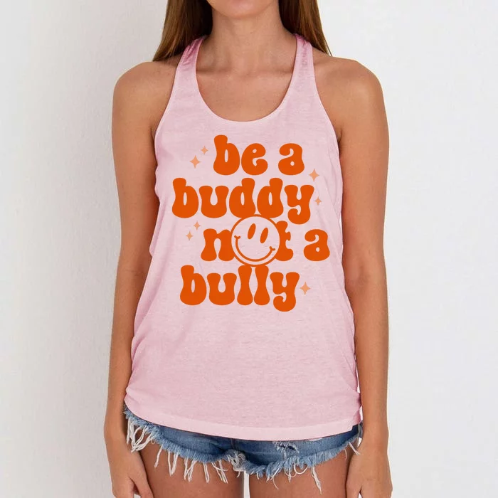 Be A Buddy Not A Bully Anti Bullying Unity Day Women's Knotted Racerback Tank