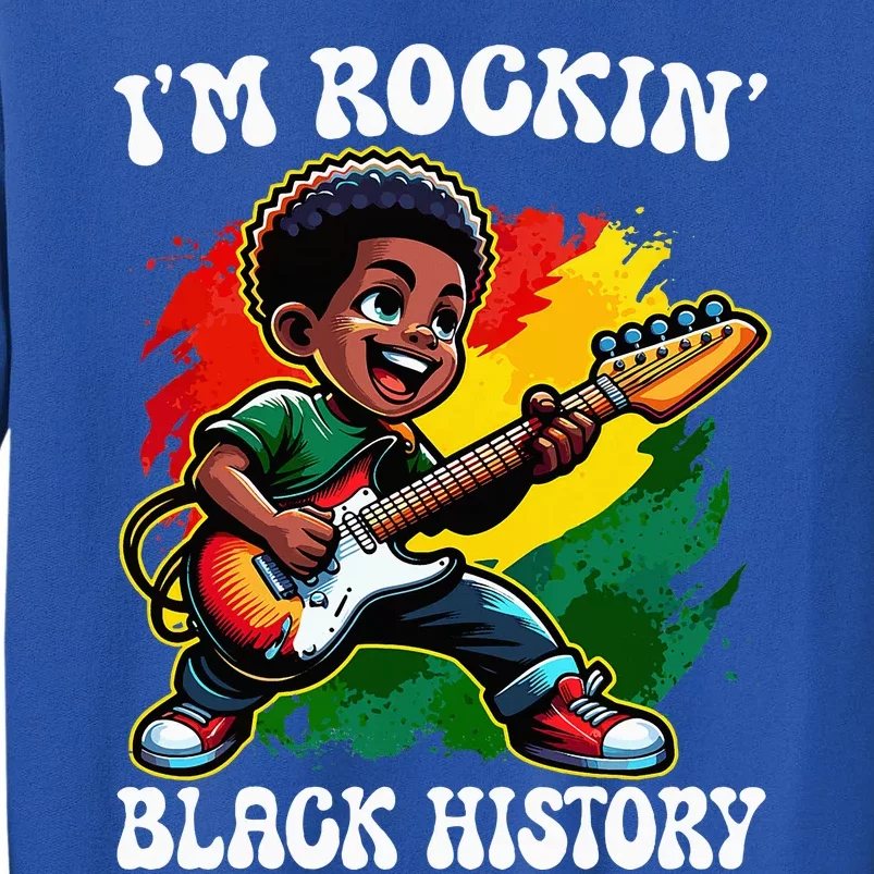 Black Afro Boy I'm Rockin' Black History Month Guitarist Sweatshirt