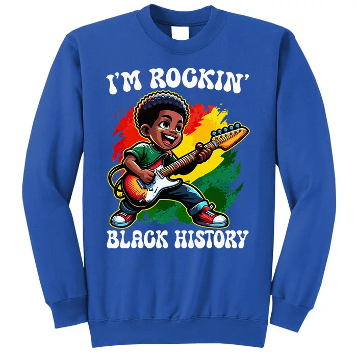 Black Afro Boy I'm Rockin' Black History Month Guitarist Sweatshirt