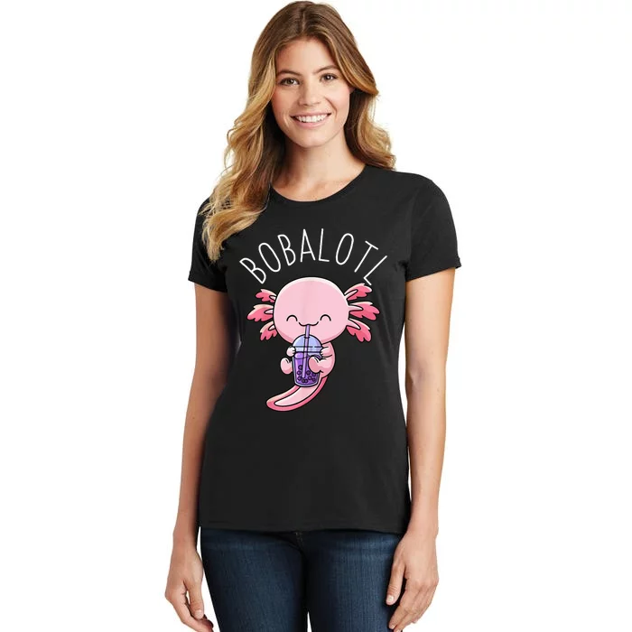 Bobalotl Axolotl Boba Tea Bubble Milk Women's T-Shirt