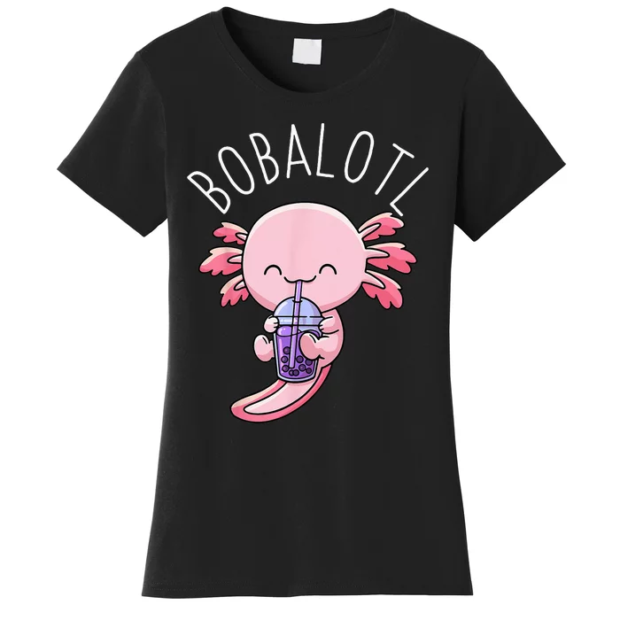 Bobalotl Axolotl Boba Tea Bubble Milk Women's T-Shirt