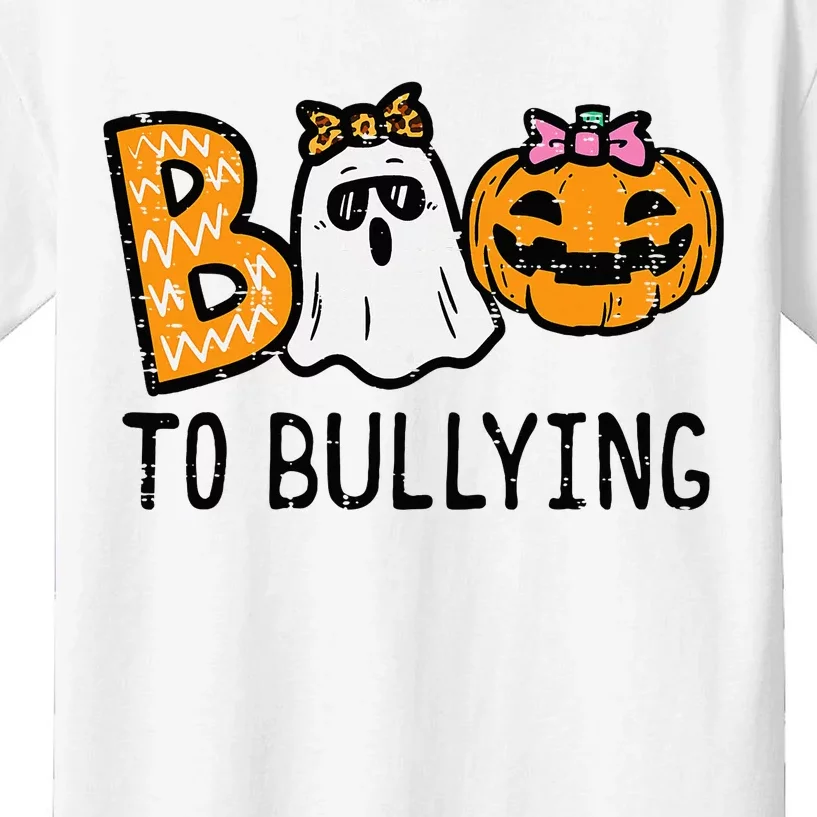 Boo Anti Bullying Funny Halloween Orange Unity Day Kids T-Shirt