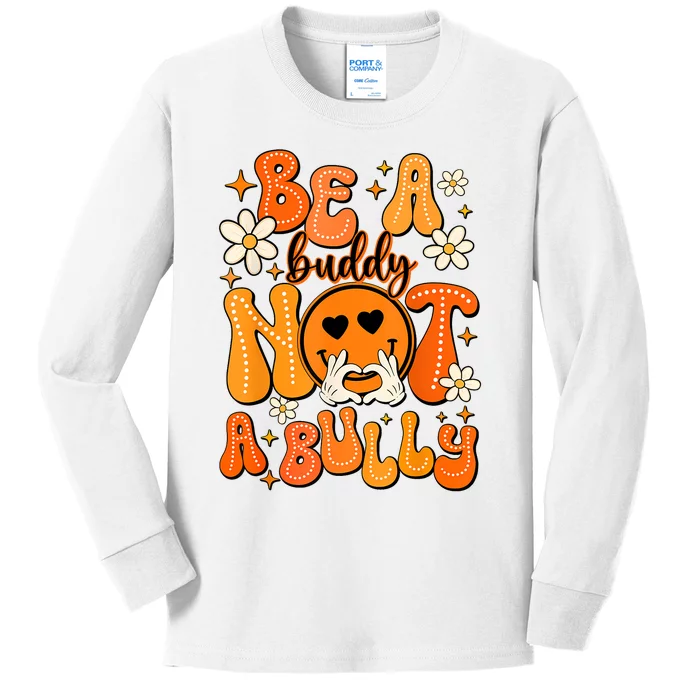 Be A Buddy Not A Bully Orange Anti Bullying Unity Day Kids Long Sleeve Shirt