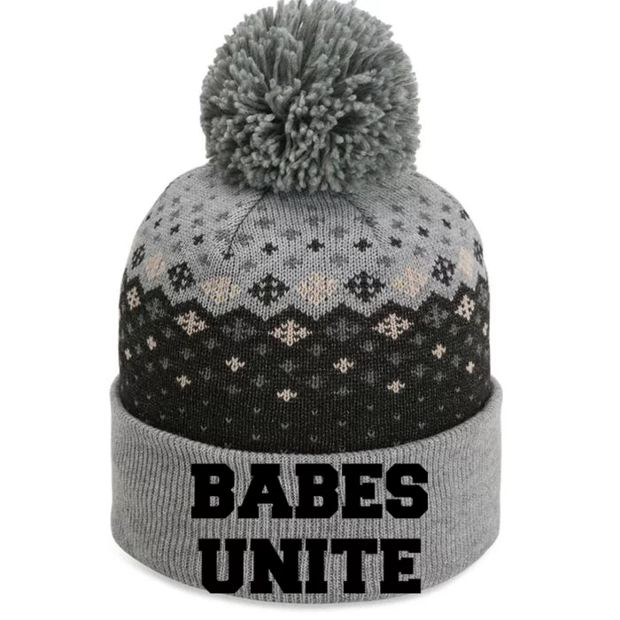 Babes Unite Womens Rights Feminist The Baniff Cuffed Pom Beanie