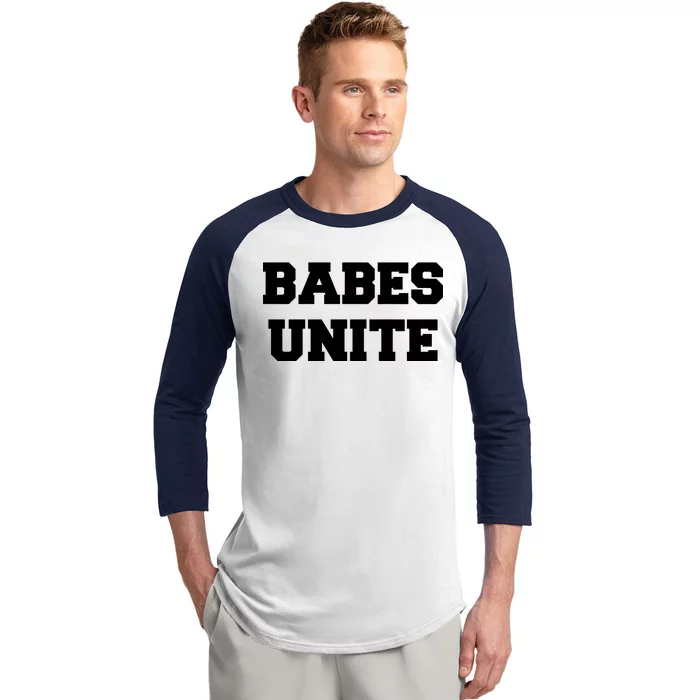 Babes Unite Womens Rights Feminist Baseball Sleeve Shirt