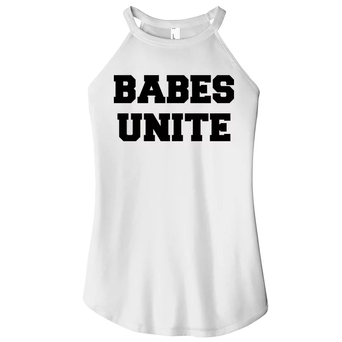 Babes Unite Womens Rights Feminist Women’s Perfect Tri Rocker Tank