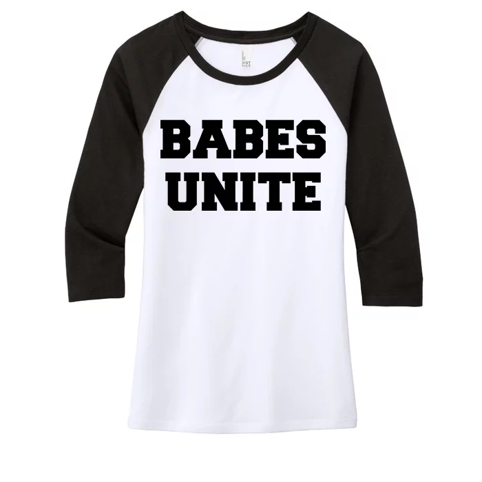 Babes Unite Womens Rights Feminist Women's Tri-Blend 3/4-Sleeve Raglan Shirt