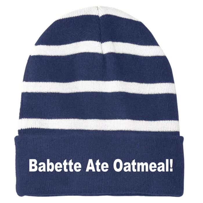 Babette Ate Oatmeal! Striped Beanie with Solid Band