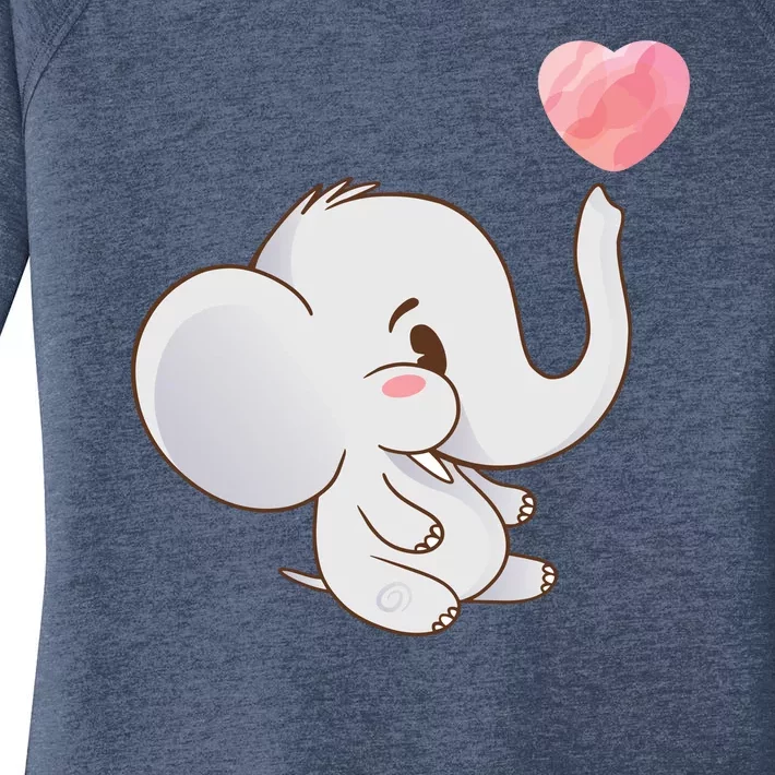 Baby Cute Elephant Women's Perfect Tri Tunic Long Sleeve Shirt