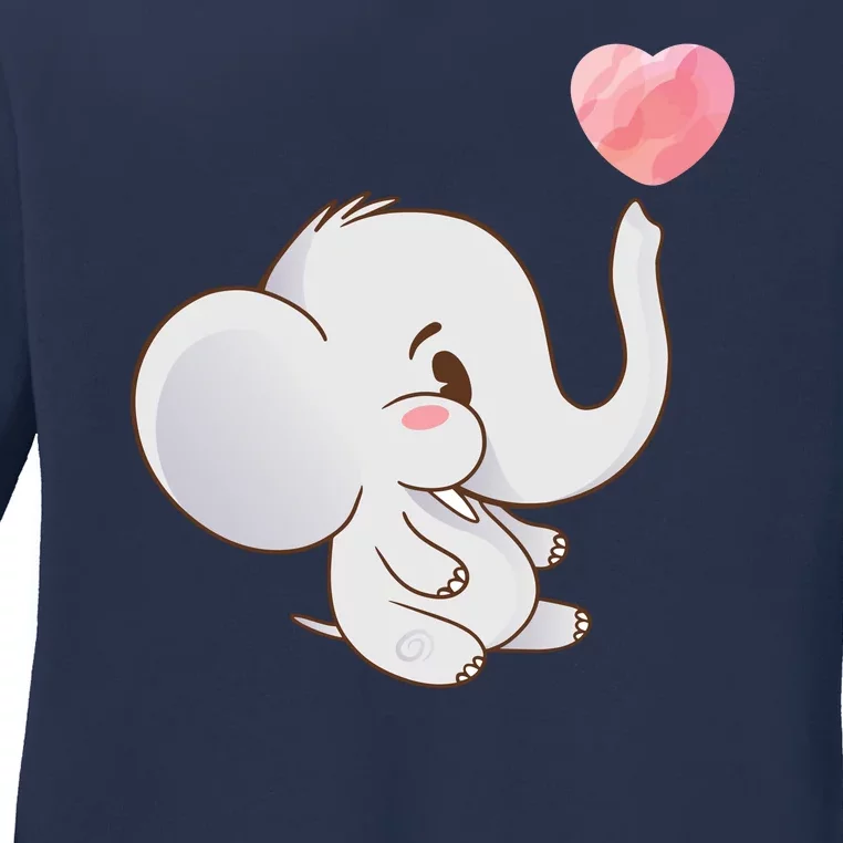 Baby Cute Elephant Ladies Long Sleeve Shirt