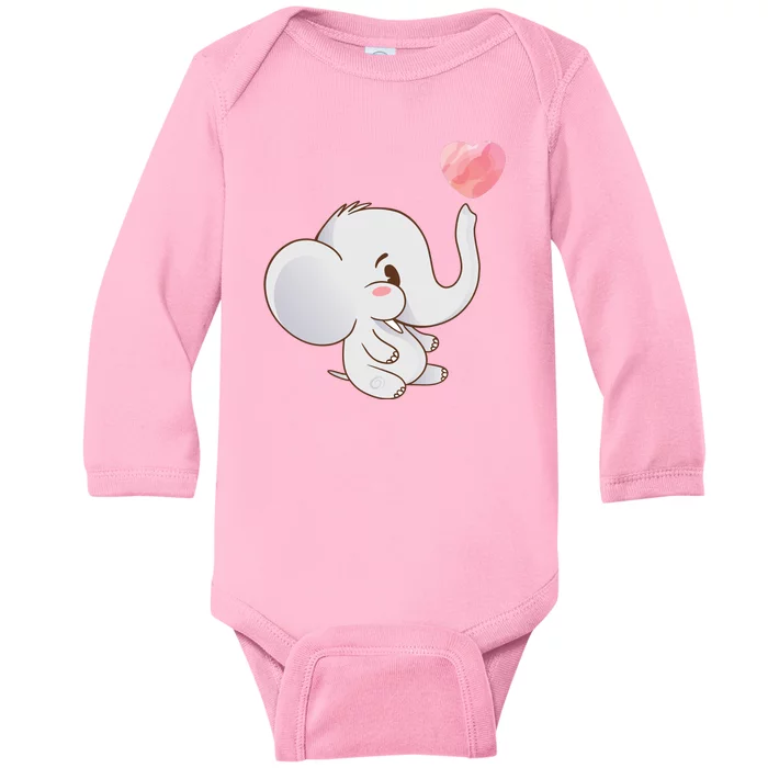 Baby Cute Elephant Baby Long Sleeve Bodysuit