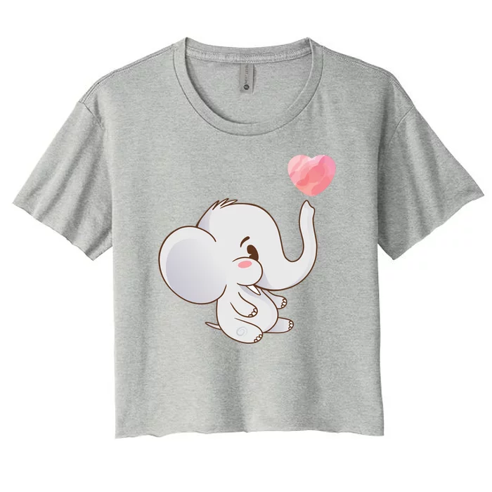 Baby Cute Elephant Women's Crop Top Tee