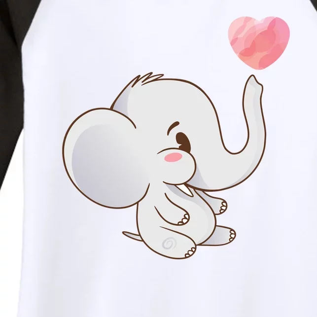 Baby Cute Elephant Women's Tri-Blend 3/4-Sleeve Raglan Shirt