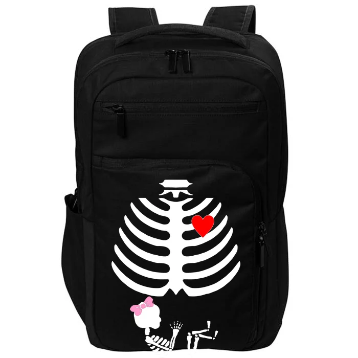 Baby Girl Skeleton Pregnancy Love Halloween Impact Tech Backpack