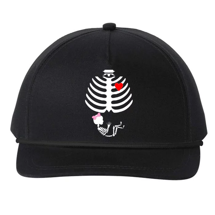 Baby Girl Skeleton Pregnancy Love Halloween Snapback Five-Panel Rope Hat