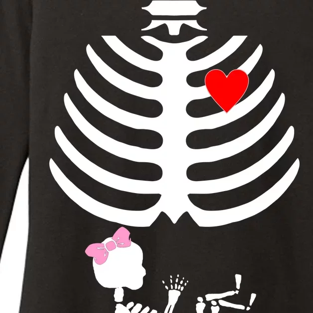 Baby Girl Skeleton Pregnancy Love Halloween Womens CVC Long Sleeve Shirt