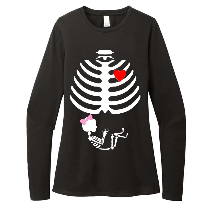 Baby Girl Skeleton Pregnancy Love Halloween Womens CVC Long Sleeve Shirt