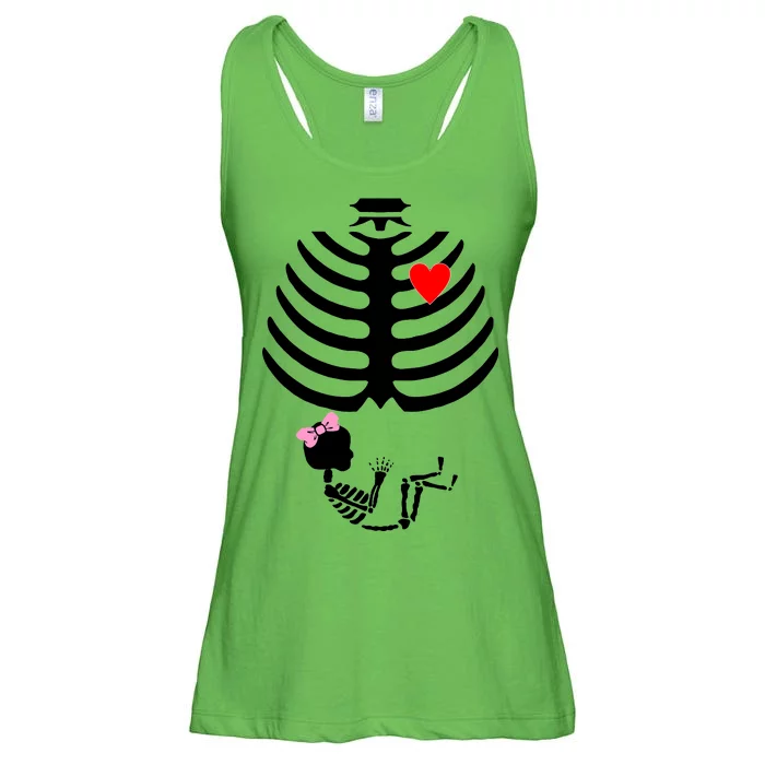 Baby Girl Skeleton Pregnancy Love Halloween Ladies Essential Flowy Tank