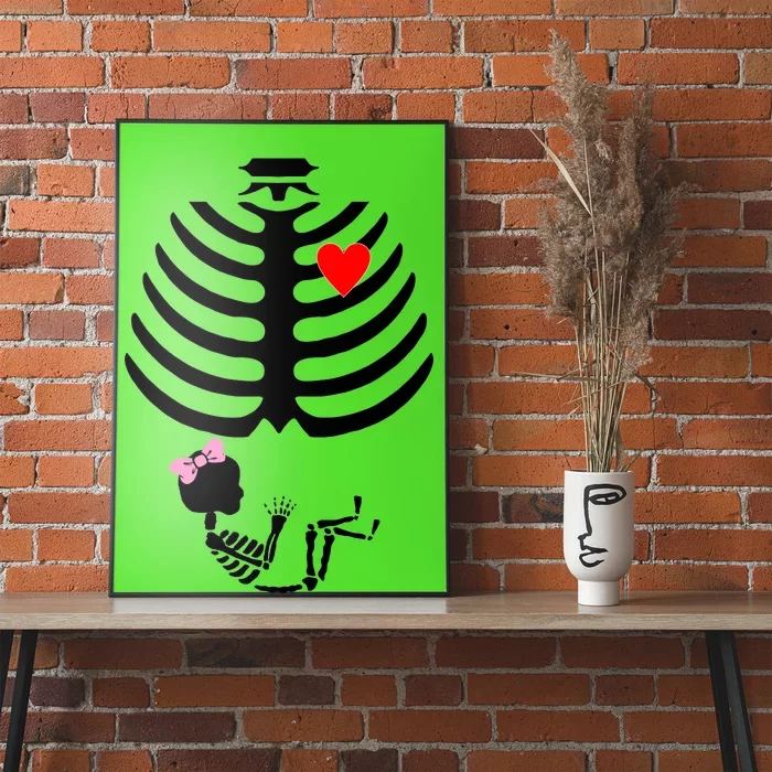 Baby Girl Skeleton Pregnancy Love Halloween Poster