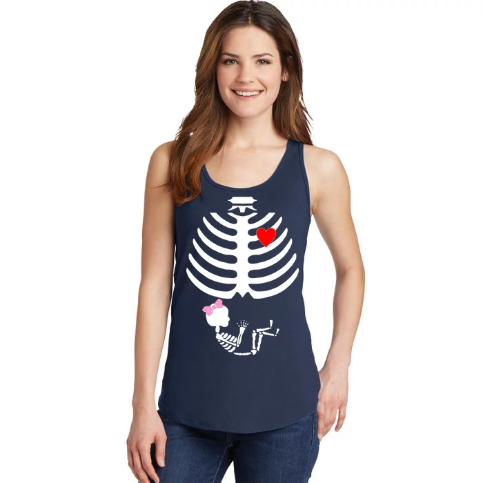 Baby Girl Skeleton Pregnancy Love Halloween Ladies Essential Tank