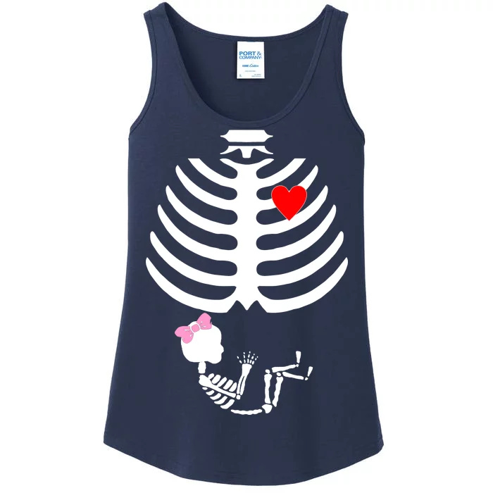 Baby Girl Skeleton Pregnancy Love Halloween Ladies Essential Tank