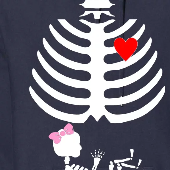 Baby Girl Skeleton Pregnancy Love Halloween Premium Hoodie