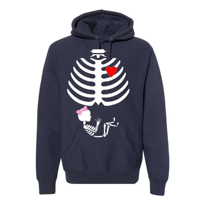 Baby Girl Skeleton Pregnancy Love Halloween Premium Hoodie