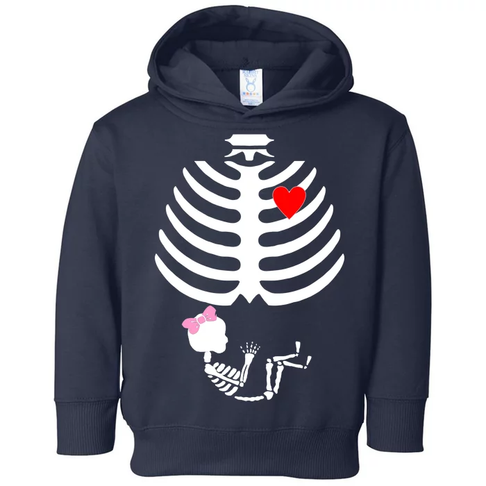 Baby Girl Skeleton Pregnancy Love Halloween Toddler Hoodie