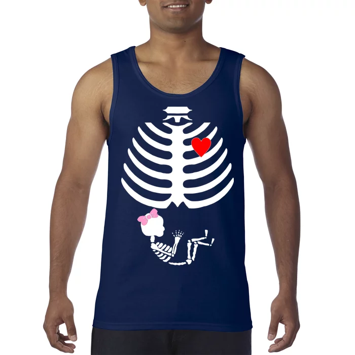 Baby Girl Skeleton Pregnancy Love Halloween Tank Top