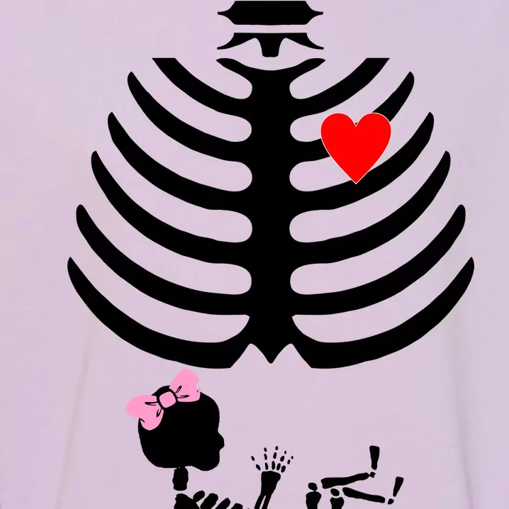 Baby Girl Skeleton Pregnancy Love Halloween Garment-Dyed Sweatshirt