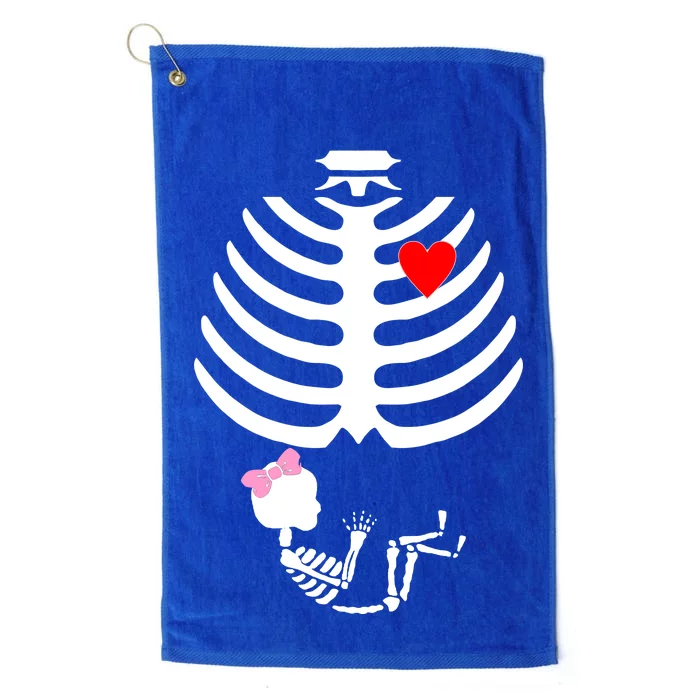 Baby Girl Skeleton Pregnancy Love Halloween Platinum Collection Golf Towel