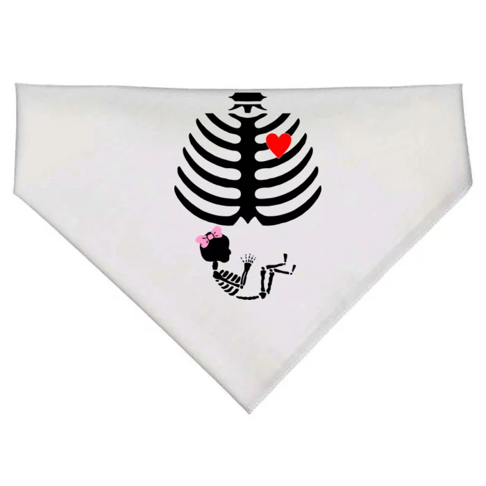 Baby Girl Skeleton Pregnancy Love Halloween USA-Made Doggie Bandana