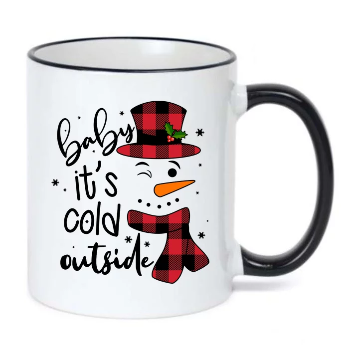 Baby It's Cold Outside Snowman Black Color Changing Mug