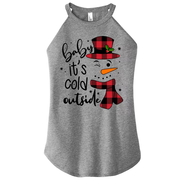 Baby It's Cold Outside Snowman Women’s Perfect Tri Rocker Tank