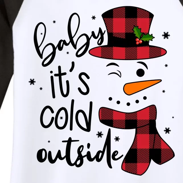 Baby It's Cold Outside Snowman Women's Tri-Blend 3/4-Sleeve Raglan Shirt