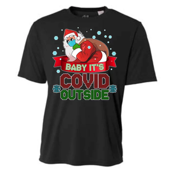 Baby It's Covid Outside Funny Christmas Cooling Performance Crew T-Shirt