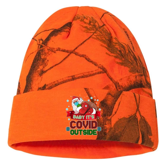 Baby It's Covid Outside Funny Christmas Kati - 12in Camo Beanie