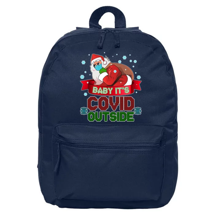 Baby It's Covid Outside Funny Christmas 16 in Basic Backpack