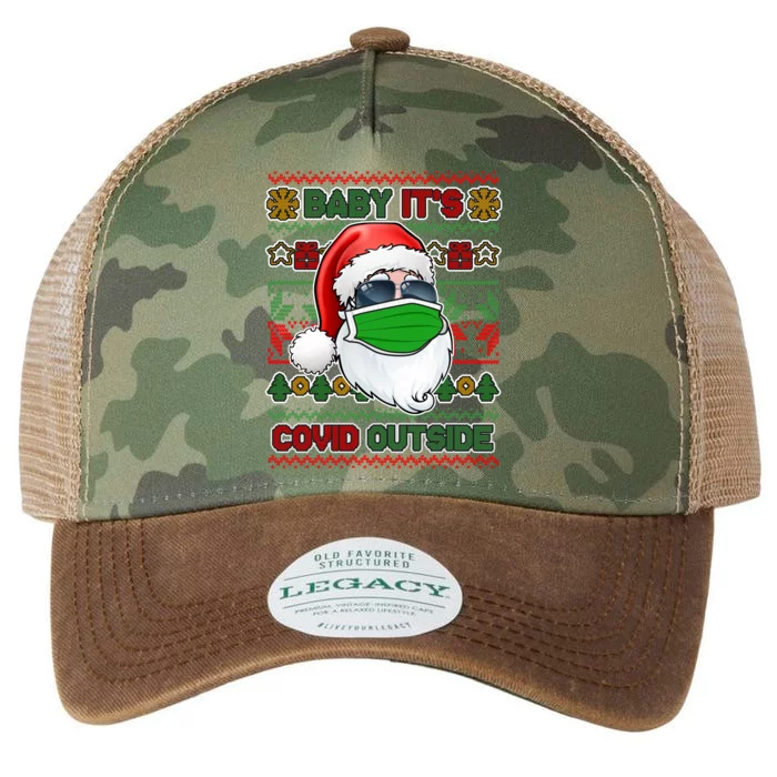 Baby It's Covid Outside Santa Ugly Christmas Sweater Legacy Tie Dye Trucker Hat