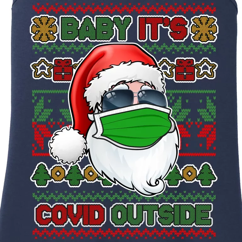 Baby It's Covid Outside Santa Ugly Christmas Sweater Ladies Essential Tank