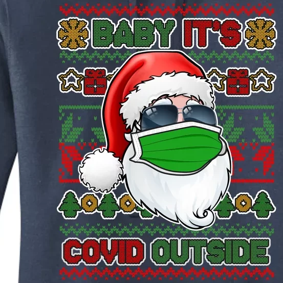 Baby It's Covid Outside Santa Ugly Christmas Sweater Women's Pullover Hoodie