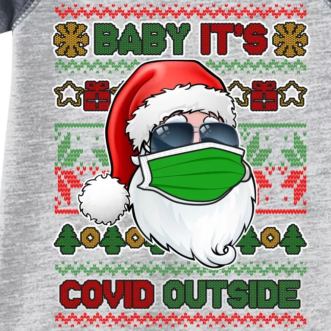 Baby It's Covid Outside Santa Ugly Christmas Sweater Infant Baby Jersey Bodysuit