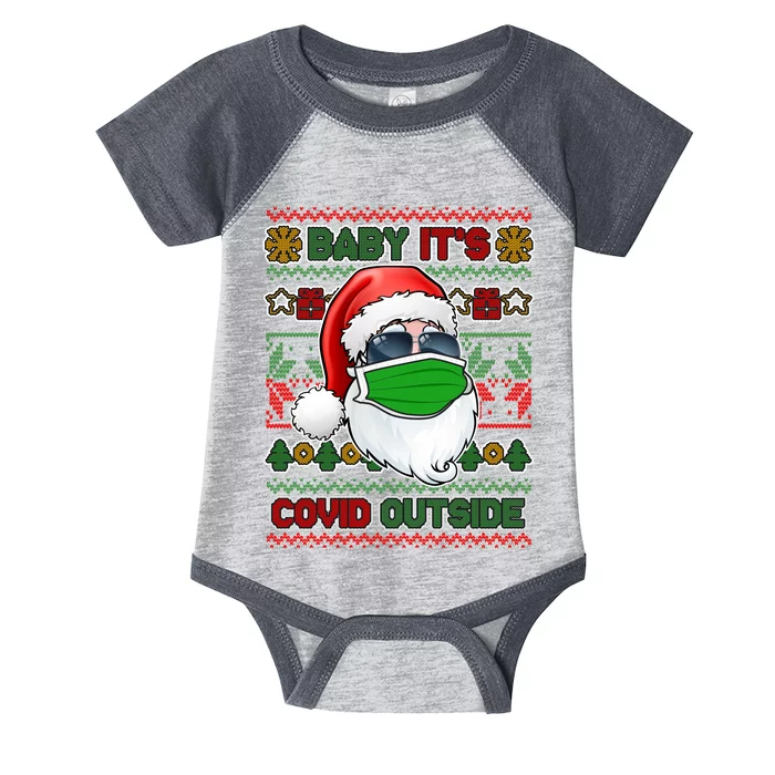 Baby It's Covid Outside Santa Ugly Christmas Sweater Infant Baby Jersey Bodysuit