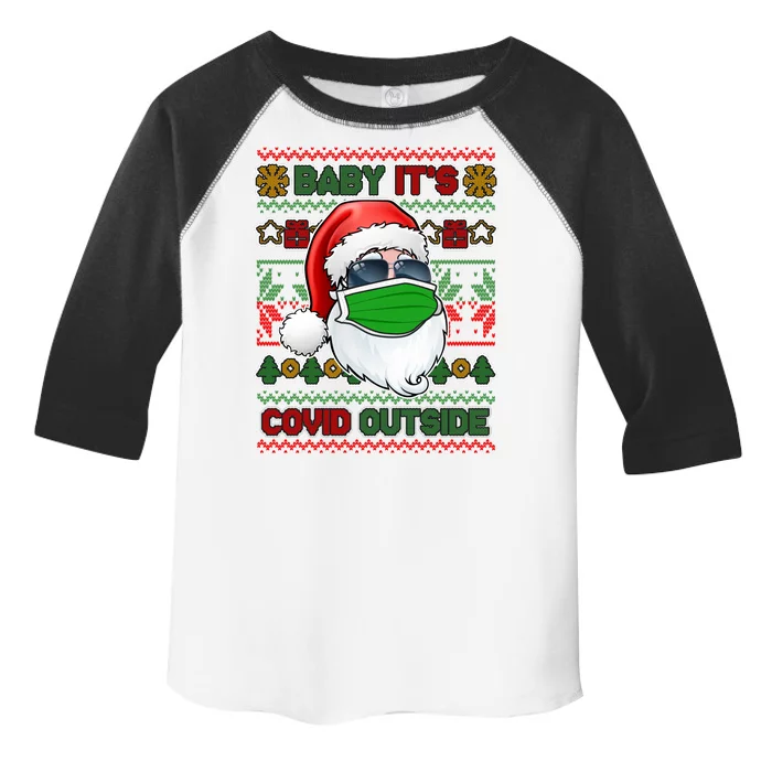 Baby It's Covid Outside Santa Ugly Christmas Sweater Toddler Fine Jersey T-Shirt