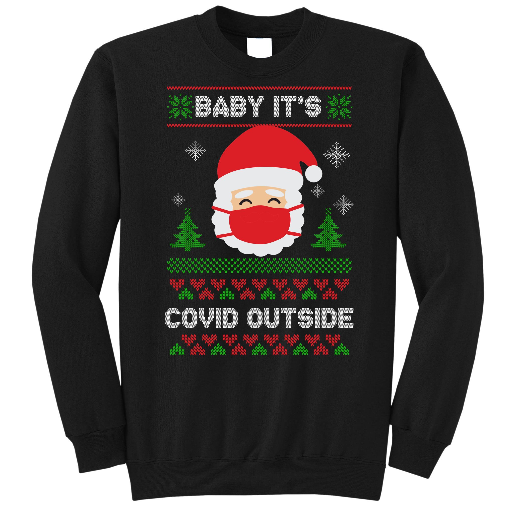 2020 Quarantine Christmas Baby It's Covid Outside Sweater Christmas Gnomes with Masks Matching Family Funny Christmas Sweatshirt