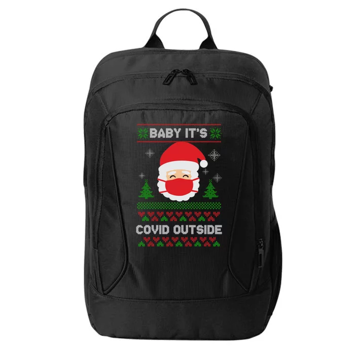 Baby It's COVID Outside Ugly Christmas Sweater City Backpack