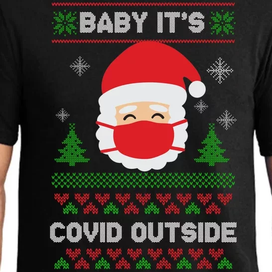 Baby It's COVID Outside Ugly Christmas Sweater Pajama Set