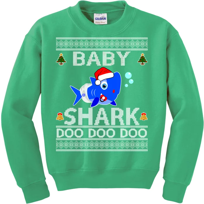 Baby Shark Doo Doo Cute Ugly Christmas Kids Sweatshirt