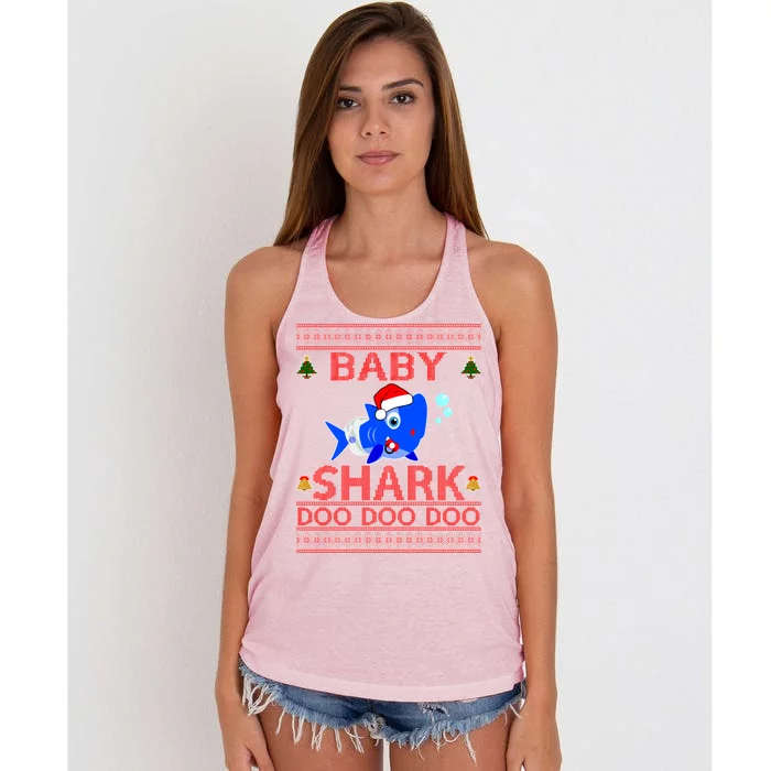 Baby Shark Doo Doo Cute Ugly Christmas Women's Knotted Racerback Tank